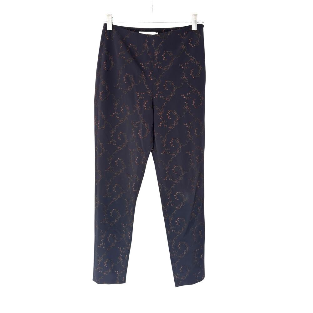 Garfield & Marks Audrey Embroidered‎ Pants Black Office Work Straight Leg Size 2